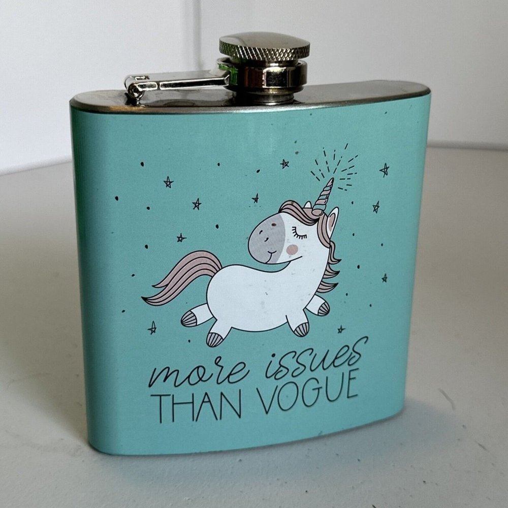 unicorn flask 6oz stainless steel More issues THAN VOGUE Mint Green
